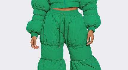Green Possibilities Puff Jacket Pant Set