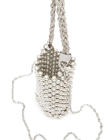 Braided Shiny Beads Bucket Bag