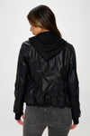 Coalition LA Double Zip Hooded Long Sleeve Jacket-Black