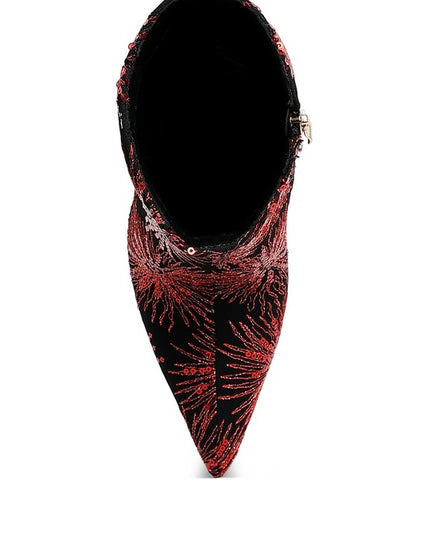 Oleander Sequin Embellished Stiletto Boots
