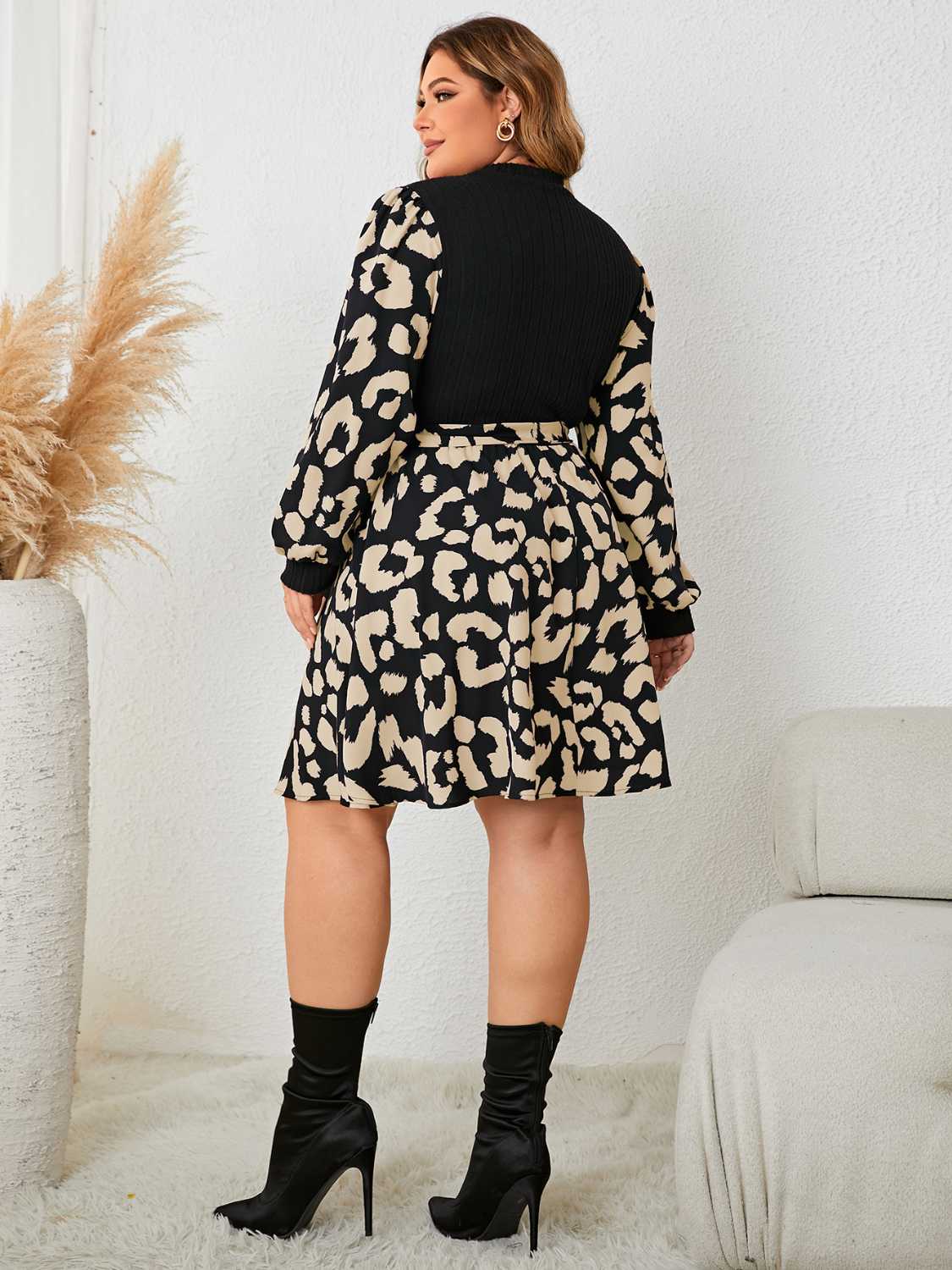 Plus Size Printed Mini Dress