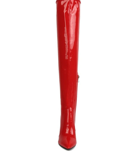NOIRE THIGH HIGH LONG BOOTS IN PATENT PU