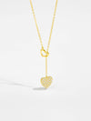 925 Sterling Silver Inlaid Zircon Heart Necklace