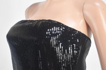 Sexy Plus Size Sequin Asymmetrical Ruffle Midi Tank Dress