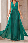 Blazing Beauty green sequin holiday maxi dress