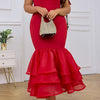 Plus Size Tie Strap Fitted Mermaid Maxi Dress