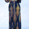 Plus Size Bold Peacock Sequin Maxi Dress