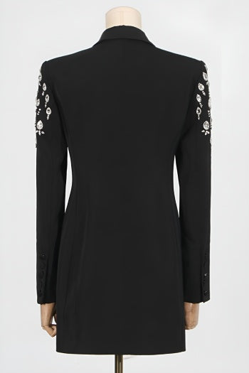 Elegant Rhinestone Blazer Mini Dress
