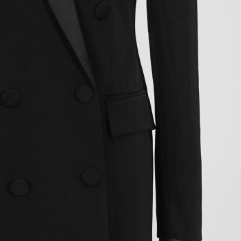 Elegant Rhinestone Blazer Mini Dress