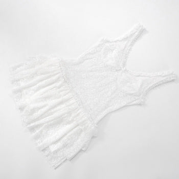 Sexy Stretch See Lace Bow Mini Dress