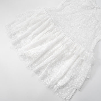 Sexy Stretch See Lace Bow Mini Dress