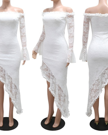 Chasing Dreams One Shoulder Lace Maxi Dress