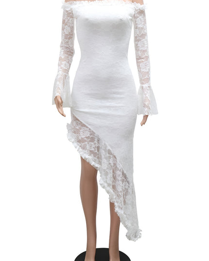 Chasing Dreams One Shoulder Lace Maxi Dress