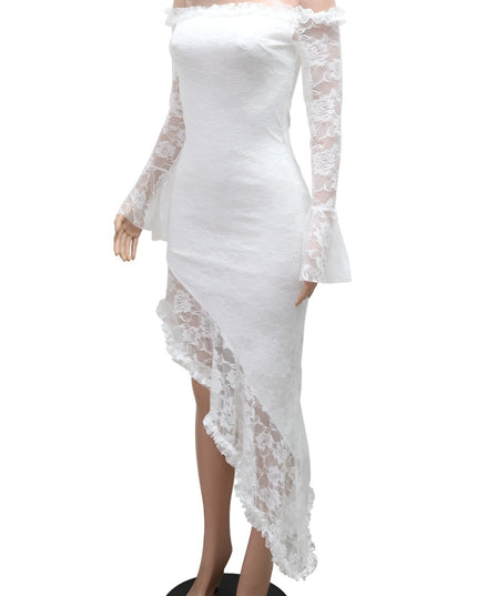 Chasing Dreams One Shoulder Lace Maxi Dress