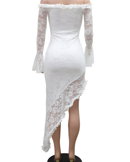 Chasing Dreams One Shoulder Lace Maxi Dress