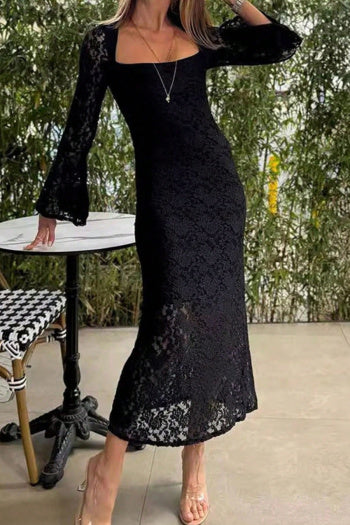 Casual Plus See Through Lace Maxi Dress