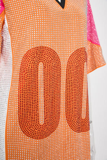 Sparkling Plus Size Rhinestone Mini Dress, Loose Fit, Contrast Color Accents