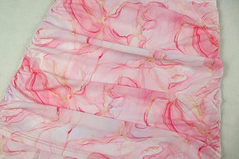 Vibrant Tie-Dye Slim Fit Maxi Dress with Shirring and Hollow Details