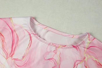 Vibrant Tie-Dye Slim Fit Maxi Dress with Shirring and Hollow Details