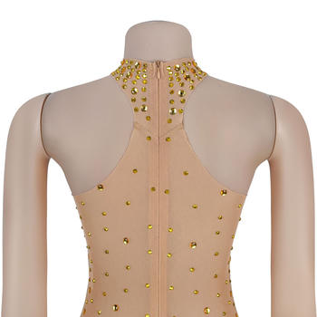 Dazzling Plus-Size Rhinestone Mesh Maxi Dress with Slit - Glamorous Evening Wear