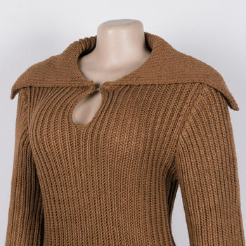 Comfortable Plus Size Stretch Knit Mini Dress with Lantern Sleeves