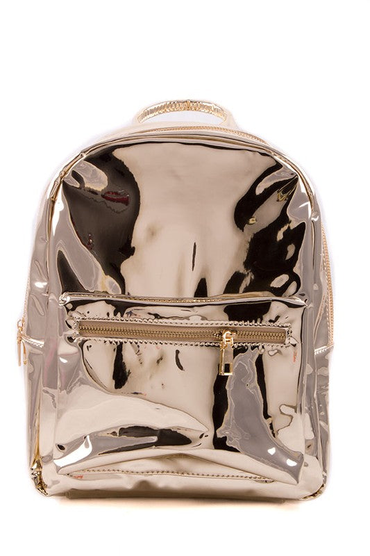 Metallic PU Leather Backpack (8051635552484)