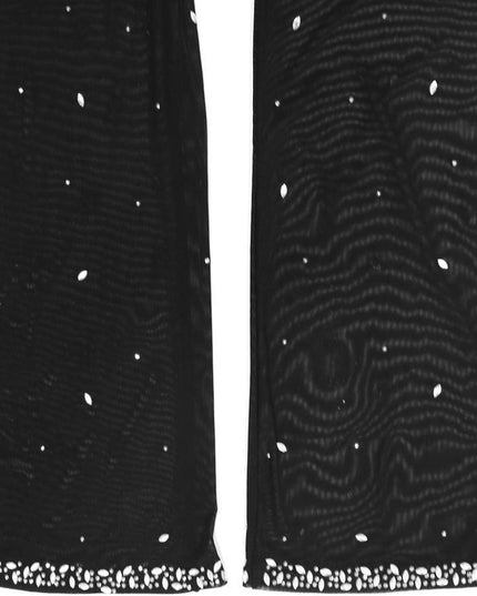 Photo Op Sheer Rhinestone Crop Top and Pants Set