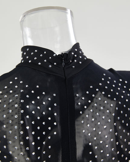 Crystal Illusion Mesh Rhinestone Jumpsuit