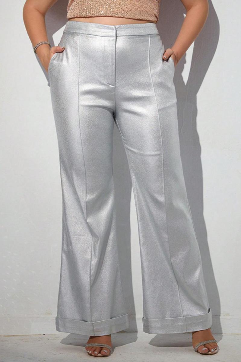 Platinum Silver Plus Size Pants