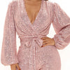 Glam Girl Sequin Belted Jumpsuit