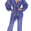 Glam Girl Sequin Belted Jumpsuit