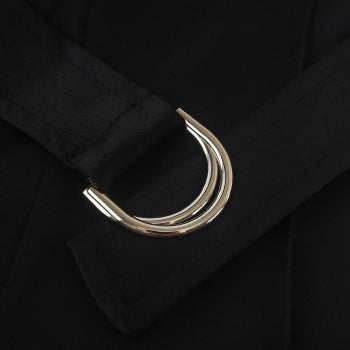 Plus Size Lace Patchwork Long Sleeve Pant Set With Belt