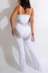 Stylish Rhinestone Deep V-Neck Plus Size Jumpsuit