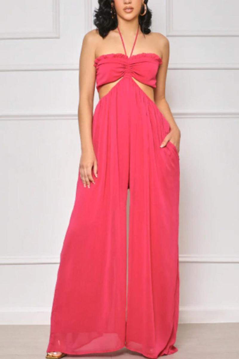 Sexy Plus Size Halter Neck Jumpsuit