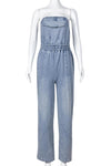 Tube Top Denim Jumpsuit