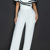 Ruffle Off Shoulder Belted Jumpsuit