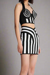 Hypnotic Halter Neck Crop Top Mini Skirt Set