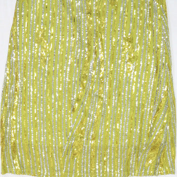 Stylish Plus Size Mesh Sequins Tank Top and Maxi Skirt Set