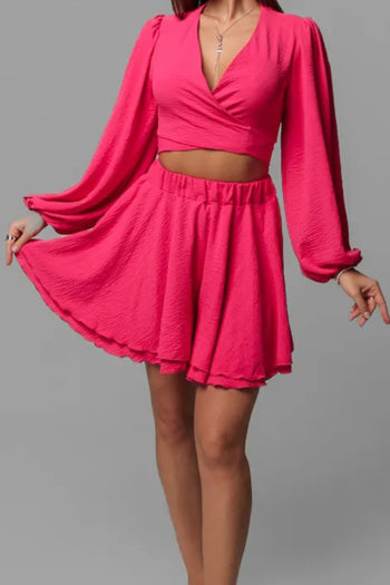 Lantern Sleeve Shorts Sets