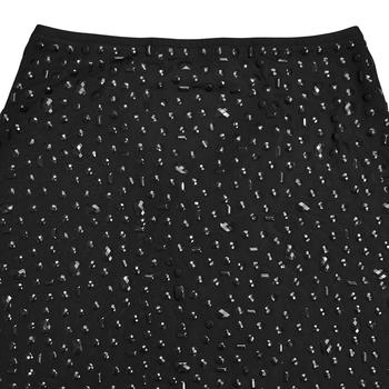 Plus Size Dazzling Rhinestone Mesh Crop Top & Slit Maxi Skirt Set