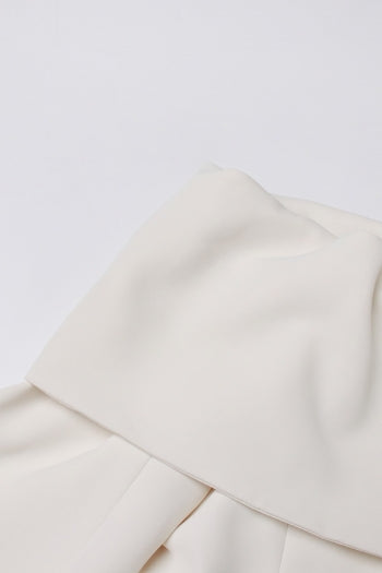 Chic Off-Shoulder Blazer: Elegant Tatting, Faux Pockets, Personality Style for Women