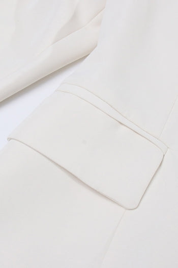 Chic Off-Shoulder Blazer: Elegant Tatting, Faux Pockets, Personality Style for Women