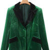 Velvet Colorblock Pocketed Button Down Blazer