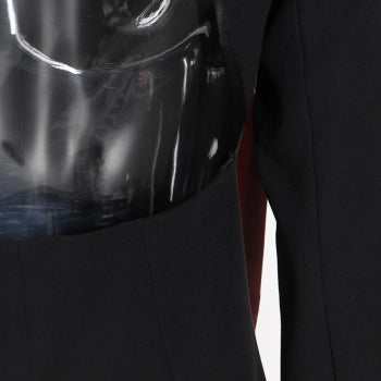 Non-stretch Colorblock Backless Blazer