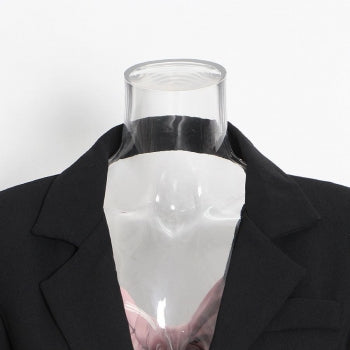 Non-stretch Colorblock Backless Blazer