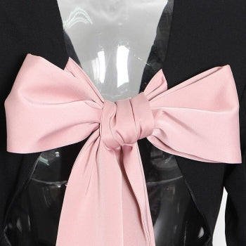 Non-stretch Colorblock Backless Blazer