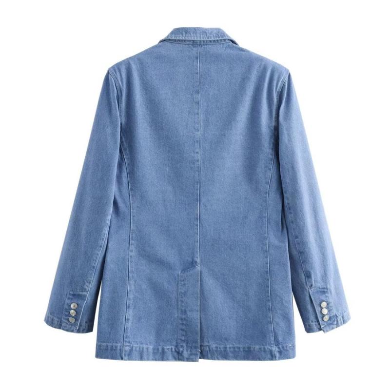 Lightweight Button Up Denim Blazer