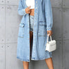 Deep Pocket Long Denim Over Coat