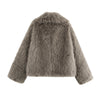 Wide Lapel Fuzzy Fur Fur Jacket