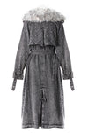 Divan Pearl Decor Maxi Denim Coat